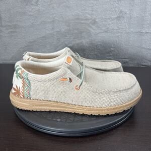 Hey Dude Wally Hemp Daze Beige Mens Size 9 Comfort Slip On Casual Shoes